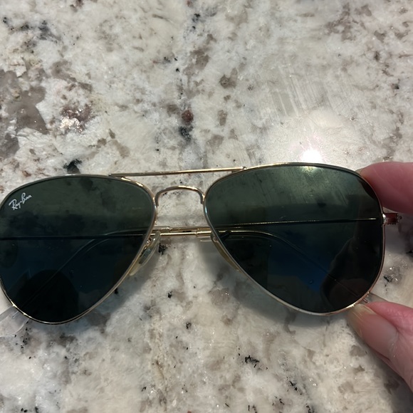 Ray-Ban Silver Frame Sunglasses with Black Lenses